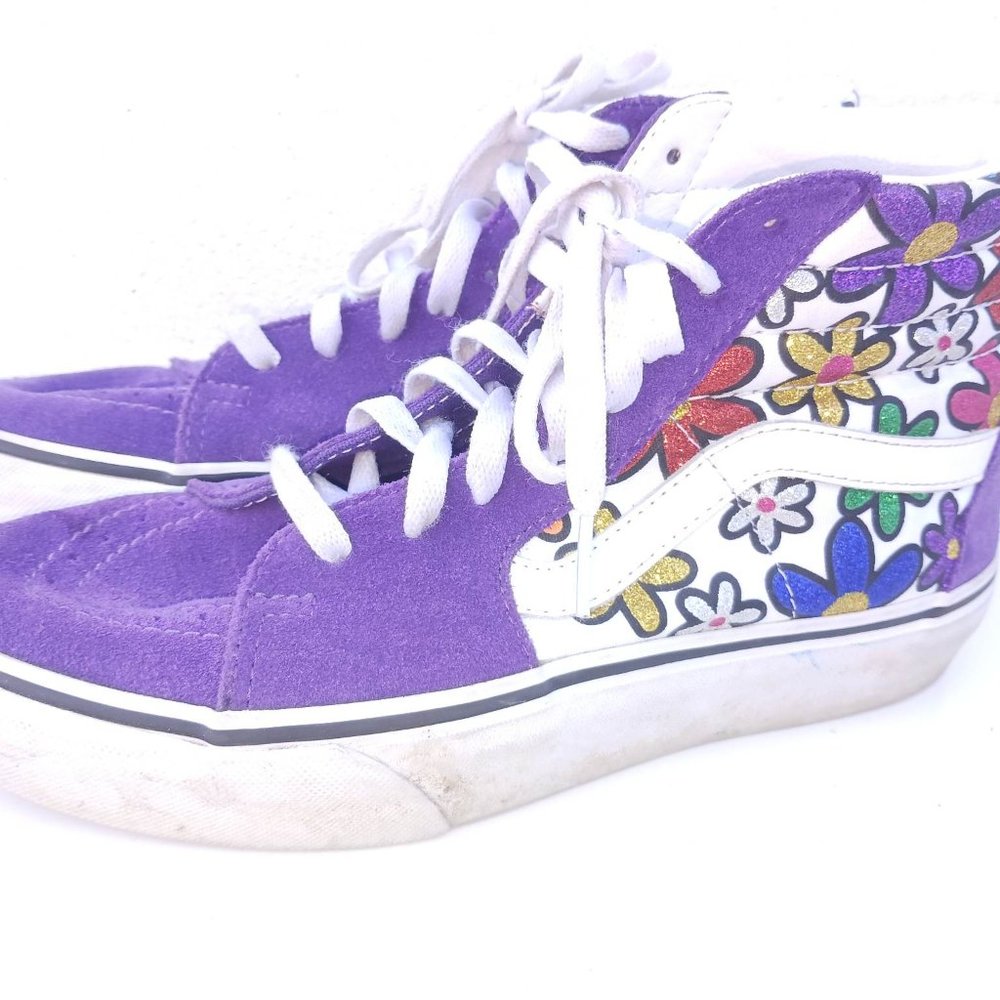 Vans Mens 7.5 Women's Size 9 Purple Rose Skater Board laced Shoes - Picture 3 of 11